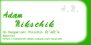 adam mikschik business card